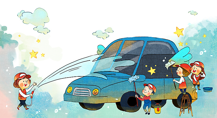 전신 PSD 구름 여자 남자 별 유니폼 날개 일러스트 사다리 자동차 서기 들기 여러명 성인 거품 청소 종업원 양동이 닦기 아르바이트 세차 대걸레 물뿌리기 물호스 세차장 성인만 국내일러스트 자연요소 직업 옷 육상교통 다수 모션 사람 도구 청소도구 호스 파일형식