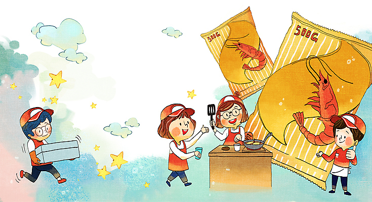 전신 PSD 구름 여자 남자 별 유니폼 일러스트 봉투 새우 요리 서기 들기 여러명 상반신 성인 컵 달리기 앞치마 최고 프라이팬 종업원 직원 뒤집개 마트 아이스박스 아르바이트 성인만 안경낌 국내일러스트 자연요소 직업 식기 옷 안경 다수 모션 주방용품 갑각류 사람 상점 파일형식