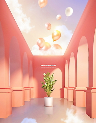 PSD 구름 편집이미지 화분 그래픽백그라운드 하늘 그림자 사람없음 반사 비행 기둥 아치 풍선 코랄 이미지편집 자연요소 건축 컬러 백그라운드 그래픽 파일형식