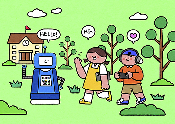 전신 PSD 나무 여자 남자 어린이 말풍선 일러스트 학교 모바일 대화 들기 소녀 소년 두명 연두색 스마트폰 걷기 디지털 헤드셋 하트 인사 등교 어린이만 알파세대 AI_인공지능 국내일러스트 모양 식물 교육 음향기기 모션 말하기 사람 초록색 핸드폰 스마트기기 헤드폰 예절 등하교 세대 파일형식