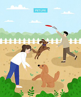 전신 공원 여자 교육 남자 반려견 두마리 일러스트 서기 성인 두명 일상 울타리 반려동물 운동 점프 던지기 강아지 원반 앞발 앞발든 원반던지기 성인만 애견훈련 국내일러스트 AI파일 동물 공공시설 스포츠용품 2 모션 건강 사람 라이프 담장 개 연습 파일형식 벡터