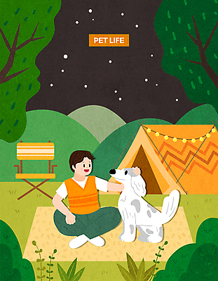 전신 나무 한마리 응시 남자 반려견 일러스트 산 텐트 한명 앉기 잔디 성인 일상 초록색 반려동물 캠핑 강아지 야간 숲 돗자리 성인남자한명만 쓰다듬기 캠핑의자 국내일러스트 AI파일 자연요소 식물 동물 1 시선 컬러 의자 모션 레저 캠핑도구 사람 라이프 개 남자한명만 성인남자만 파일형식 벡터