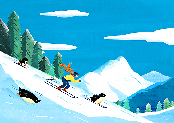 전신 PSD 나무 구름 남자 엎드리기 하늘색 여러마리 일러스트 상상 스키 한명 들기 성인 눈 미끄러짐 펭귄 썰매 폴 성인남자한명만 겨울풍경 설산 국내일러스트 자연요소 식물 1 다수 겨울 모션 조류 날씨 겨울스포츠 산 사람 풍경 파란색 스키용품 남자한명만 성인남자만 파일형식