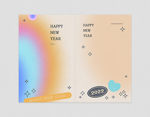 스티커 일러스트 새해 사람없음 주황색 새해인사 하트 연하장 해피뉴이어 그라데이션 2022년 임인년 국내일러스트 AI파일 모양 컬러 카드_감사 인사 연도 파일형식 벡터