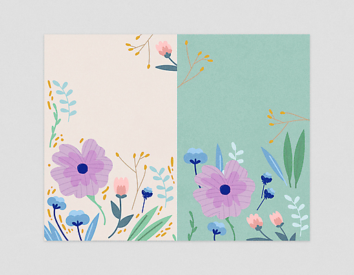 꽃 꽃무늬 일러스트 나뭇잎 새해 사람없음 초록색 연하장 베이지색 카피스페이스 2022년 임인년 국내일러스트 AI파일 식물 컬러 잎 무늬 카드_감사 공백 연도 파일형식 벡터