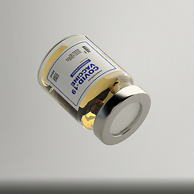 PSD 편집 편집이미지 사람없음 한개 노란색 3D 약병 사회이슈 디지털합성 백신 치료제 편집소스 코로나바이러스 바이알 신약_의학 델타변이바이러스 위드코로나 편집3D 1 컬러 컨셉 의학 약 의료용품 바이러스 병_담는 파일형식