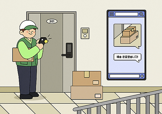 전신 PSD 남자 일러스트 난간 한명 서기 들기 성인 스마트폰 복도 택배기사 배송 택배 현관문 택배상자 문자메시지 배송완료 성인남자한명만 비대면서비스 언택트 온택트 국내일러스트 1 모션 사람 핸드폰 스마트기기 상자 문 운송업 메시지 배달원 서비스 남자한명만 성인남자만 파일형식