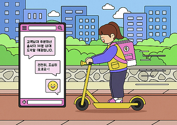 전신 PSD 구름 여자 일러스트 안내 한명 성인 건물 스마트폰 담장 잡기 풀 메시지 배달원 승차 알림 이모티콘 문자메시지 배달원가방 성인여자한명만 스마트모빌리티 전동퀵보드 음식배달 국내일러스트 자연요소 식물 직업 1 건축물 육상교통 모션 사람 핸드폰 스마트기기 배송 퀵보드 여자한명만 성인여자만 파일형식 모빌리티