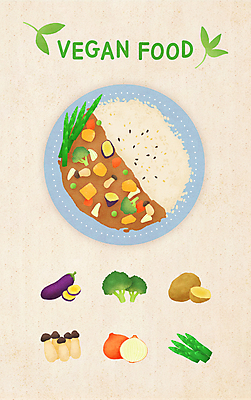 PSD 접시 일러스트 밥 가지 양파 단면 감자 사람없음 브로콜리 채식 아스파라거스 카레 송이버섯 건강식 카레덮밥 비건 비건음식 국내일러스트 식기 음식 채소 버섯 덮밥 채식주의자 파일형식