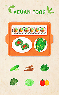 PSD 접시 일러스트 오이 파프리카 쟁반 사람없음 샐러드 양상추 김밥 채식 시금치 건강식 쌈밥 우엉 호박잎 비건 비건음식 국내일러스트 식기 음식 잎 채소 채식주의자 파일형식