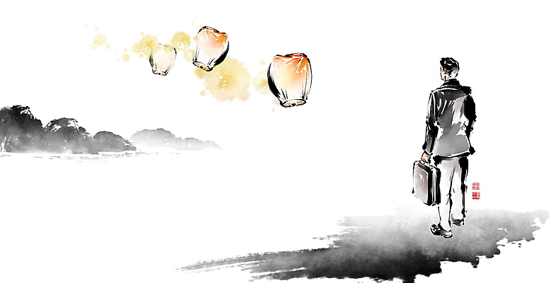 전신 PSD 무료이미지 응시 남자 서류가방 일러스트 캘리그라피 붓터치 산 한명 서기 들기 정장 성인 빛 희망 비즈니스맨 동양화 번짐 소원 낙관 염원 풍등 성인남자한명만 국내일러스트 1 시선 옷 감정 가방 비즈니스 모션 조명 미술 사람 직장인 남자한명만 성인남자만 파일형식 효과