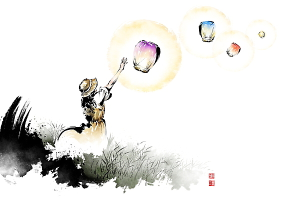 PSD 구름 모자 여자 일러스트 캘리그라피 붓터치 한명 초원 상반신 성인 빛 손들기 희망 비행 풀 동양화 번짐 소원 낙관 손뻗기 염원 풍등 성인여자한명만 국내일러스트 자연요소 식물 1 잡화 감정 모션 조명 미술 사람 여자한명만 성인여자만 파일형식 효과