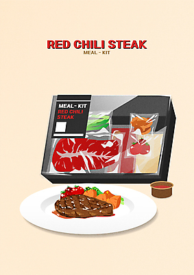 접시 일러스트 식재료 포장 방울토마토 생고기 스테이크 타이포그라피 사람없음 당근 소고기 소스 종지 패키지 샐러리 편리함 진공 간편조리식품 밀키트 국내일러스트 AI파일 문자 그릇 식기 음식 컨셉 토마토 채소 뿌리채소 서양음식 육류 양념 파일형식 벡터