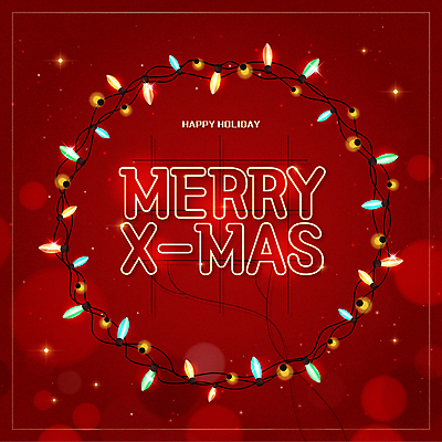 영어 크리스마스 일러스트 타이포그라피 사람없음 빨간색 빛 반짝임 보케 네온 조명장식 국내일러스트 AI파일 문자 기념일 컬러 모션 조명 장식 파일형식 벡터