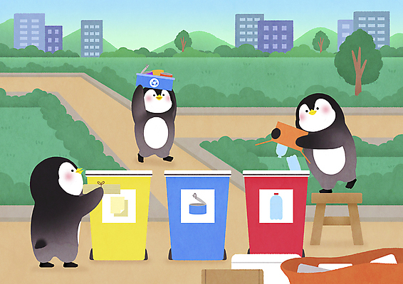 PSD 공원 종이 의자 일러스트 아파트 들기 사람없음 자연보호 재활용 캔 쓰레기 플라스틱 버리기 에코 친환경 펭귄 분리수거 오르기 분리수거함 분리수거장 국내일러스트 공공시설 가구 모션 자연 재질 조류 주택 환경 보호 쓰레기장 수거함 파일형식