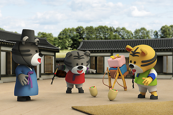 전신 PSD 구름 편집 편집이미지 3D캐릭터 세마리 기와집 서기 들기 사람없음 3D 전통놀이 보자기 호랑이띠 호랑이 한복 디지털합성 돗자리 호랑이캐릭터 팽이 팽이치기 지게 팽이채 편집소스 2022년 임인년 흑호 편집3D 갓모자 자연요소 캐릭터 모자_잡화 한국전통 전통 동물캐릭터 포유류 모션 놀이 한옥 전통소품 3 놀이용품 십이지신 전통의상 연도 파일형식 천_직물