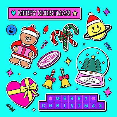 한마리 별 리본 하늘색 스티커 크리스마스 일러스트 산타모자 곰 산타옷 크리스마스선물 미소 들기 사람없음 선물상자 종 하트 하트상자 스노글로브 크리스마스장식지팡이 핸드벨 키치 국내일러스트 AI파일 자연요소 모양 동물 모자_잡화 1 옷 기념일 악기 컨셉 크리스마스장식 포유류 모션 표정 선물 장식 파란색 상자 파일형식 벡터