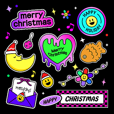 꽃 스티커 크리스마스장식 크리스마스 음표 일러스트 산타모자 편지봉투 미소 사람없음 검은색 하트 초승달 편지 붕어빵 산타모양 홀리데이 오너먼트 키치 국내일러스트 AI파일 카드프레임 모양 식물 모자_잡화 기호 기념일 음악 빵 컬러 컨셉 휴가 봉투 프레임 표정 산타클로스 달 겨울간식 파일형식 벡터