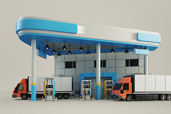 편집 편집이미지 사람없음 3D 트럭 사회이슈 디지털합성 주유기 주유소 화물트럭 물류 경유 디젤 편집소스 요소수 편집3D 컨셉 자동차 기계 주유