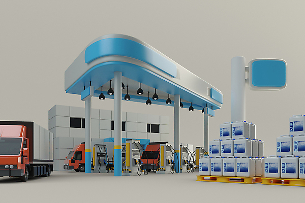 편집 편집이미지 사람없음 3D 쌓기 트럭 기다림 사회이슈 디지털합성 주유기 주유 주유소 화물트럭 물류 경유 기름통 디젤 편집소스 요소수 편집3D 컨셉 모션 자동차 통 기계