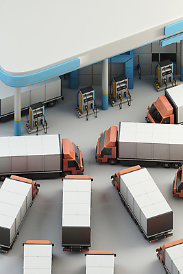 편집 편집이미지 사람없음 3D 트럭 혼잡 사회이슈 디지털합성 주유기 주유소 화물트럭 물류 부족 경유 디젤 혼란 편집소스 부족함 요소수 편집3D 컨셉 자동차 기계 주유