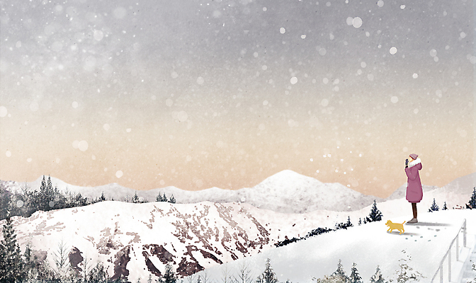 전신 PSD 나무 한마리 여자 반려견 어린이 겨울 일러스트 산 한명 서기 소녀 손들기 설원 눈 강아지 감성 산정상 소녀한명만 겨울풍경 겨울배경 국내일러스트 자연요소 식물 1 계절 백그라운드 컨셉 모션 날씨 눈_날씨 사람 풍경 반려동물 개 정상 여자한명만 소녀만 파일형식
