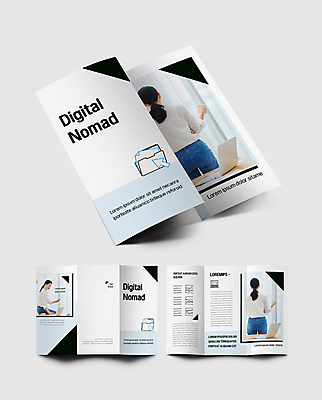 템플릿 표지디자인 여자 표지 내지 리플렛 40대 중년 하늘색 3단접지 그래프 들기 앉기 팜플렛 상반신 세명 노트북 한국인 머그컵 흰색 비즈니스우먼 문서 커서 재택근무 중년여자만 디지털노마드 이미지템플릿 AI파일 컬러 비즈니스 모션 정보기술 사람 동양인 성인 컵 파란색 전자제품 직장인 여자만 중년만 파일형식 벡터