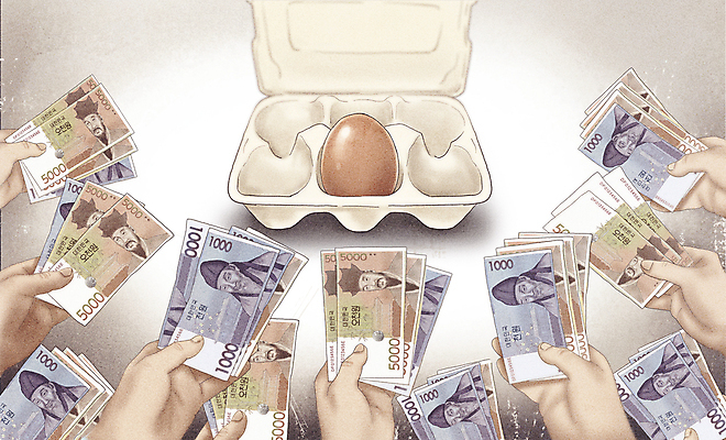 PSD 손 돈 일러스트 들기 신체부위 계란 사회이슈 부족 계란판 천원 오천원 폭등 혼란 부족함 품귀현상 국내일러스트 컨셉 지폐 모션 사람 알 재산 상승 파일형식