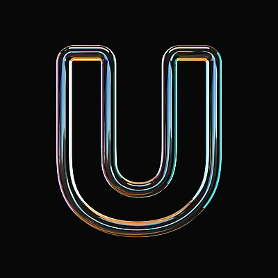 포토 JPG 해외이미지 알파벳 영어 타이포그라피 사람없음 그래픽 3D U 입체 네온 해외포토 문자 디지털합성 파일형식 이미지허브