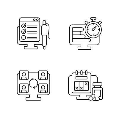 EPS 해외이미지 클립아트 직업 디자인 선 컨셉 일러스트 비즈니스 회의 미술 세트 픽토그램 사무실 모니터 웹 어둠 고통 공구 시간 업무 그룹 플랫 수집 종업원 심볼 사인 그림 서식 심플 윤곽 팩 부름 온라인 동영상 경영 떠남 선로 얇은 제어 항목 콜라보레이션 결석 해외일러스트 감정 인터넷 모션 문화예술 컴퓨터 화장품 도구 작업 파일형식 벡터 이미지허브