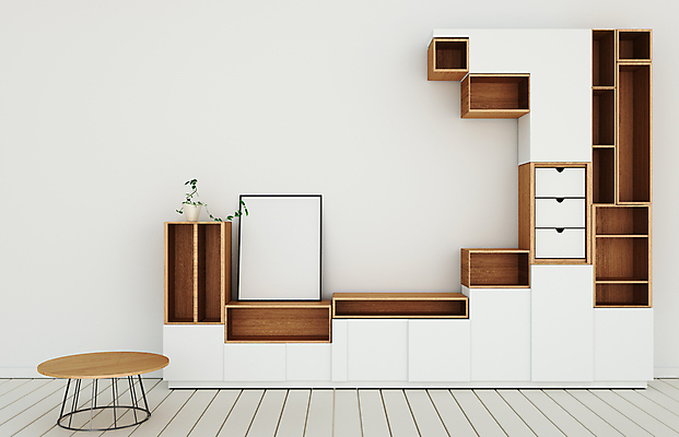 포토 JPG 해외이미지 식물 화분 액자 탁자 실내 사람없음 인테리어 3D 흰색 서랍장 미니멀 해외포토 디자인 컬러 가구 내부 디지털합성 파일형식 이미지허브