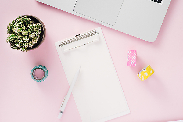 포토 JPG 해외이미지 화분 선인장 실내 사람없음 노트북 하이앵글 펜 서류판 플래너 마스킹테이프 카피스페이스 분홍색배경 해외포토 식물 뷰포인트 분홍색 백그라운드 내부 전자제품 필기구 사무용품 공백 테이프 파일형식 이미지허브