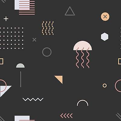 EPS 해외이미지 디자인 분홍색 백그라운드 일러스트 추상 사람없음 검은색 멤피스디자인 해외일러스트 컬러 무늬 파일형식 벡터 이미지허브