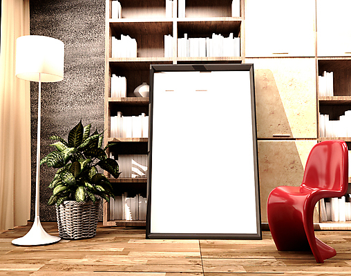 포토 JPG 해외이미지 액자 의자 책장 실내 사람없음 책 인테리어 소파 3D 스탠드 베이지색 미니멀 해외포토 디자인 컬러 가구 조명 내부 디지털합성 파일형식 이미지허브