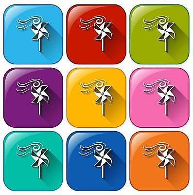 EPS 해외이미지 일러스트 버튼 바람 사람없음 컬러풀 바람개비 해외일러스트 자연요소 컬러 날씨 파일형식 벡터 이미지허브