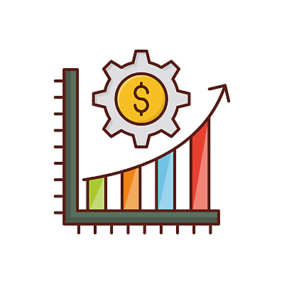 JPG 해외이미지 화살표 돈 일러스트 그래프 사람없음 금융 톱니바퀴 투자 상승 해외일러스트 컨셉 비즈니스 경제 재산 파일형식 이미지허브