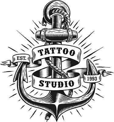 EPS 해외이미지 알파벳 리본 백그라운드 일러스트 흑백 타이포그라피 사람없음 검은색 흰색 끈 빈티지 심볼 복고 닻 해외일러스트 문자 영어 컬러 컨셉 촬영기법 파일형식 벡터 이미지허브