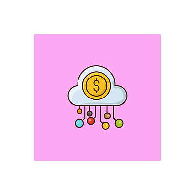 JPG 해외이미지 분홍색 일러스트 사람없음 금융 달러 동전 클라우드서비스 해외일러스트 컬러 돈 경제 서비스 파일형식 이미지허브