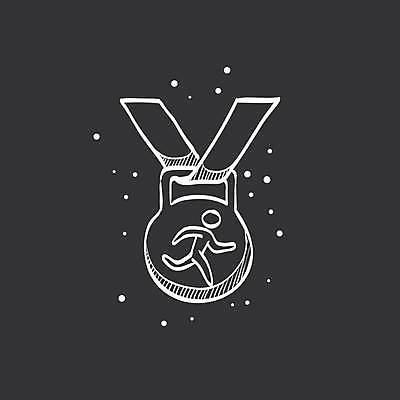 EPS 해외이미지 일러스트 사람모양 사람없음 달리기 검은색 메달 해외일러스트 모양 컬러 모션 상_상패 파일형식 벡터 이미지허브