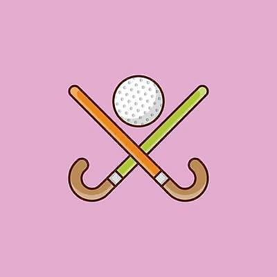 EPS 해외이미지 디자인 선 스포츠 일러스트 공 그래픽 장비 게임 흰색 막대기 플랫 심볼 오브젝트 사인 클럽 윤곽 하키 교차 고립 엘리먼트 해외일러스트 컬러 놀이 구기 파일형식 벡터 이미지허브