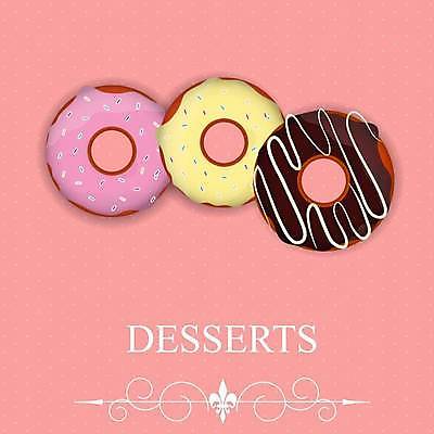 EPS 해외이미지 분홍색 백그라운드 일러스트 타이포그라피 사람없음 도넛 달콤 스프링클 카피스페이스 해외일러스트 문자 컬러 디저트 장식 공백 맛 파일형식 벡터 이미지허브