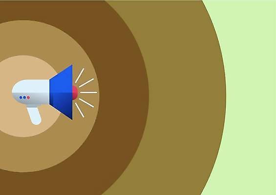 EPS 해외이미지 일러스트 사람없음 갈색 확성기 외침 원형 알림 카피스페이스 해외일러스트 도형 컬러 소리 공백 파일형식 벡터 이미지허브