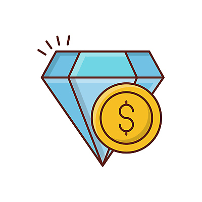 JPG 해외이미지 일러스트 사람없음 금융 동전 보석 다이아몬드 해외일러스트 돈 경제 광석 파일형식 이미지허브