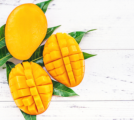 포토 JPG 해외이미지 스튜디오촬영 나뭇잎 사람없음 하이앵글 노란색 망고 해외포토 뷰포인트 컬러 잎 실내 열대과일 파일형식 이미지허브