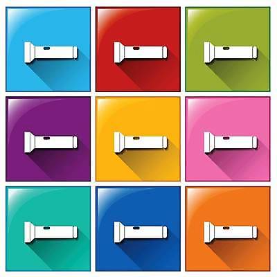 EPS 해외이미지 일러스트 버튼 사람없음 컬러풀 손전등 해외일러스트 컬러 조명 파일형식 벡터 이미지허브