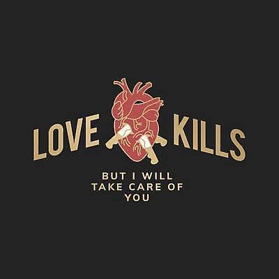 EPS 해외이미지 디자인 일러스트 미술 타이포그라피 사람없음 검은색 심장 칼 심볼 꽂음 해외일러스트 문자 컬러 문화예술 장기_의학 파일형식 벡터 이미지허브