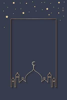 EPS 해외이미지 별 일러스트 사각프레임 프레임 사람없음 이슬람교 남색 라인아트 모스크 라마단 프레임일러스트 해외일러스트 자연요소 종교 선 컬러 사각형 파일형식 벡터 이미지허브