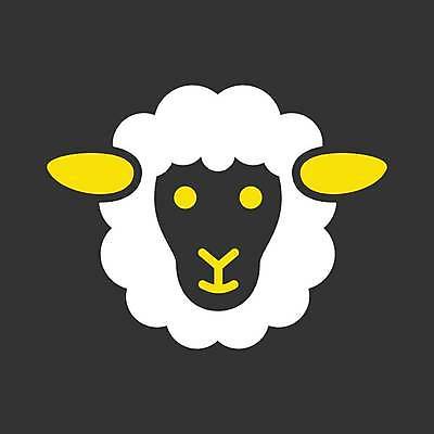 EPS 해외이미지 디자인 일러스트 사람없음 노란색 검은색 흰색 양 해외일러스트 컬러 포유류 파일형식 벡터 이미지허브