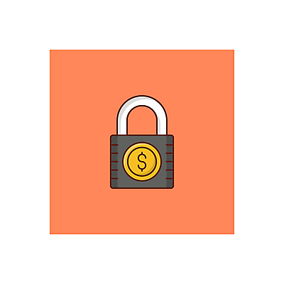 JPG 해외이미지 일러스트 자물쇠 안전 사람없음 금융 달러 동전 주황색 해외일러스트 컬러 돈 경제 파일형식 이미지허브