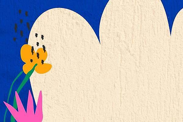 EPS 해외이미지 꽃 백그라운드 일러스트 추상 사람없음 파란색 빈티지 손그림 베이지색 해외일러스트 식물 컬러 컨셉 무늬 파일형식 벡터 이미지허브